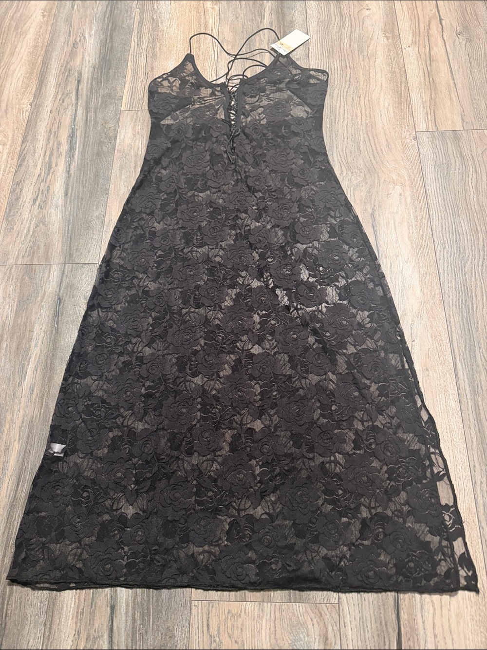 Lace Slip Nightdress - Black